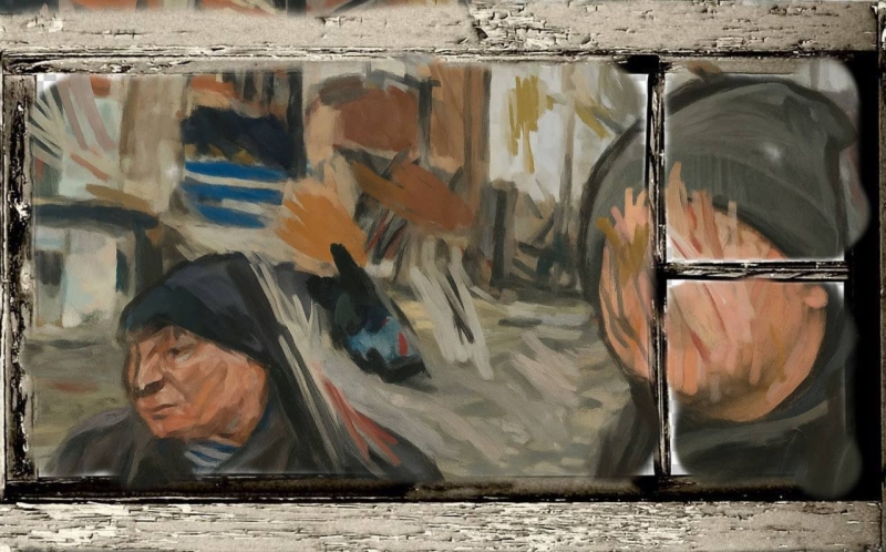 Бродяга у вікні