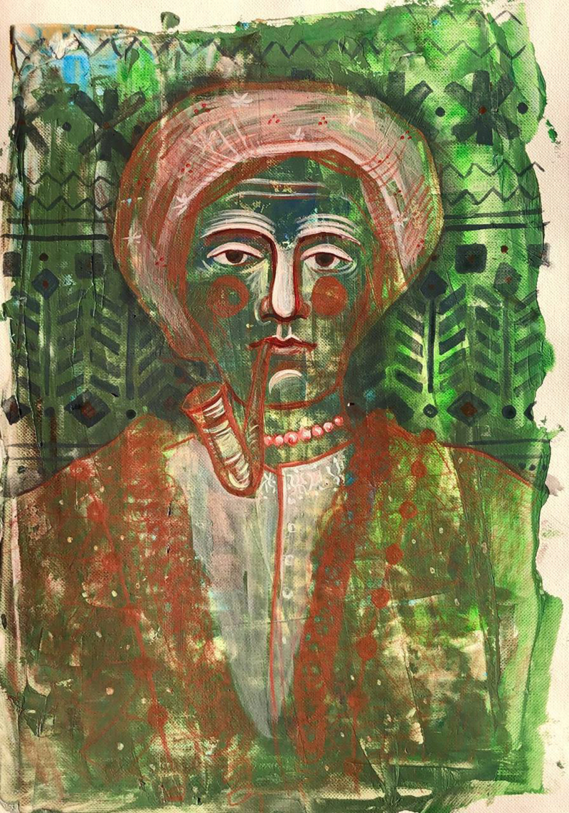 Бабуся курить трубку