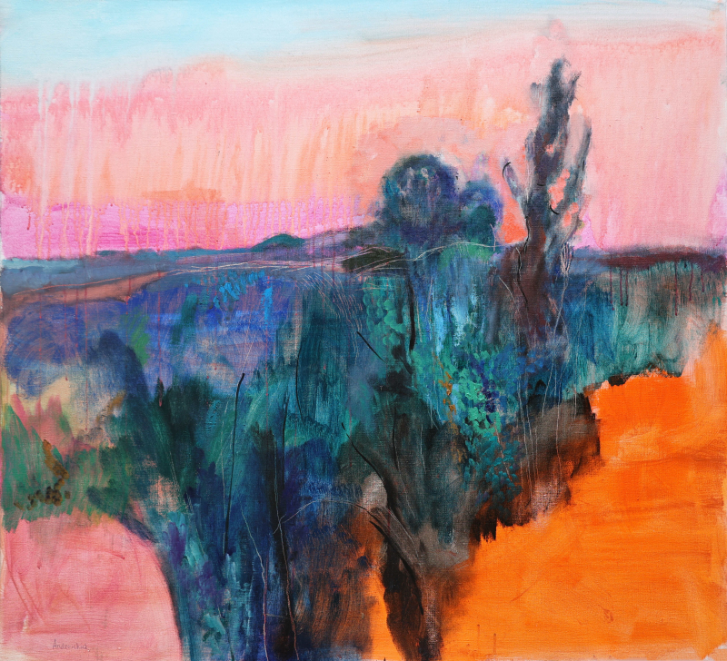 Рink and orange landscape