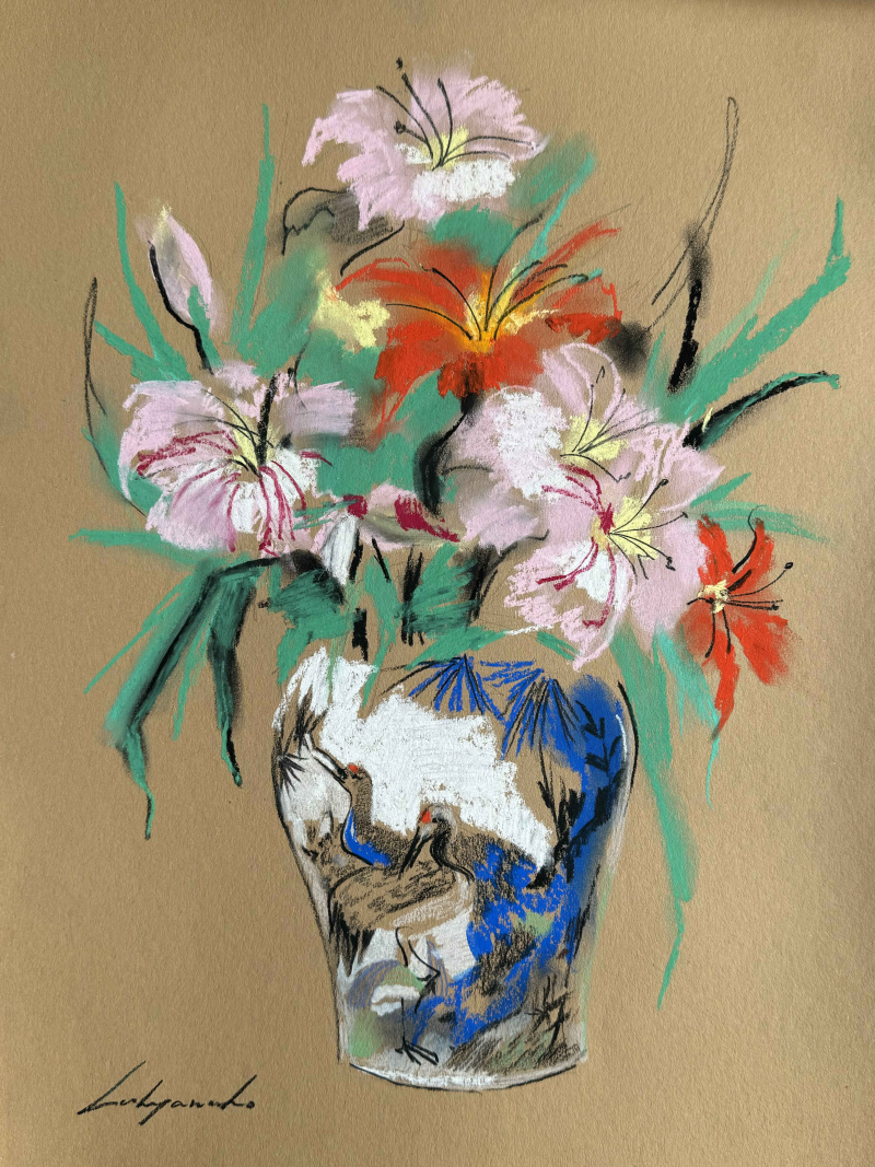 Ваза з журавлями